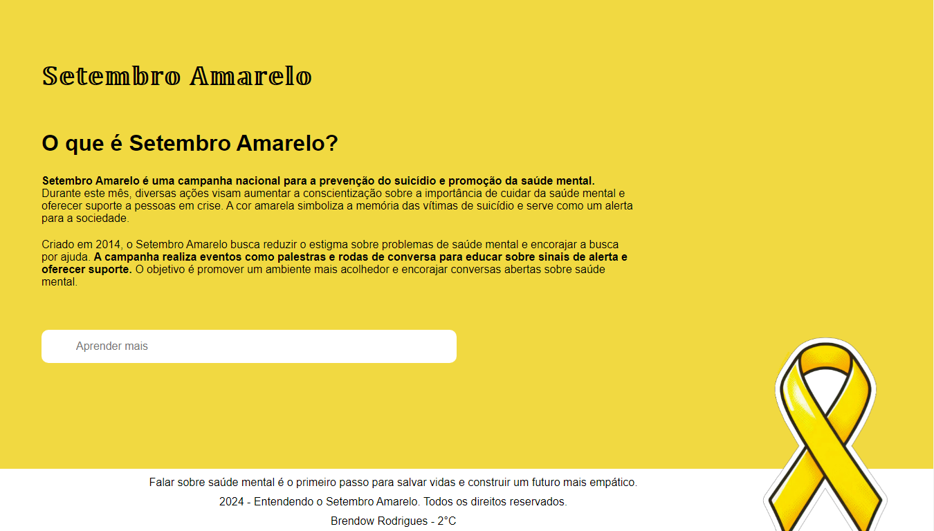 Foto do projeto Setembro Amarelo