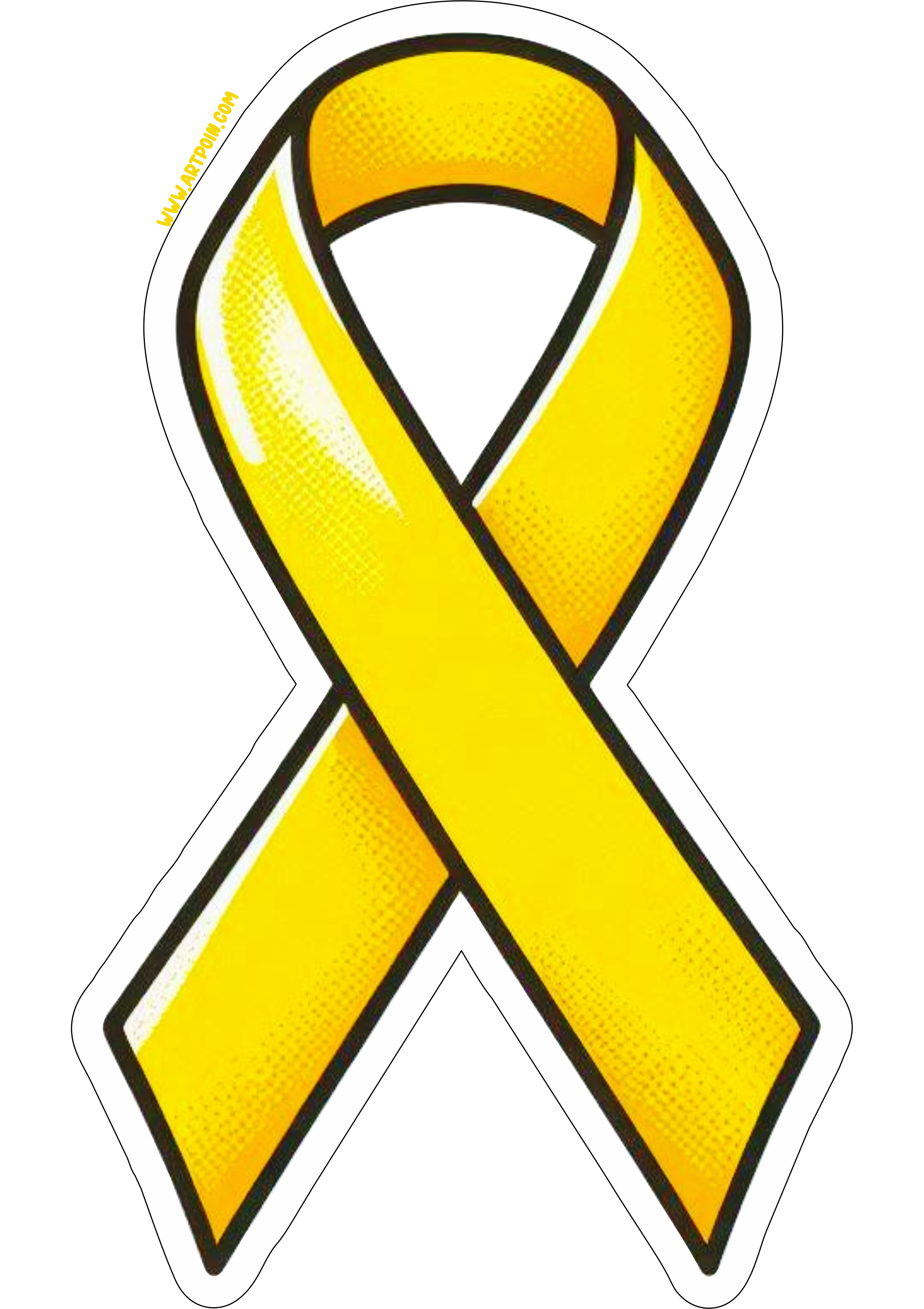 laço amarelo com contorno branco represetando o setembro amarelo